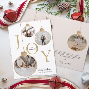 6 Photos JOY White jul Bell Helgdag Card Helgkort