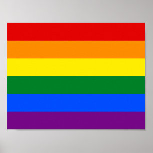 6-Rand HBT Gay pride Rainbow Flagga Poster