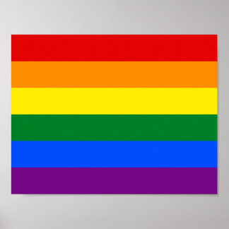 6-Rand HBT Gay pride Rainbow Flagga Poster