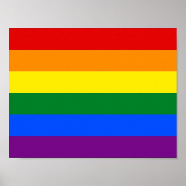 6-Rand HBT Gay pride Rainbow Flagga Poster (Framsidan)