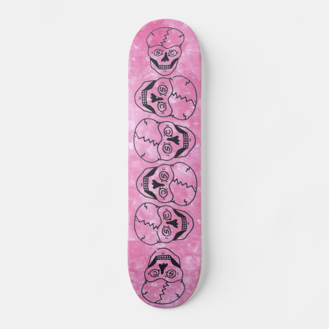 6 ROSA DÖSKALLE SKATEBOARD (Framsida)
