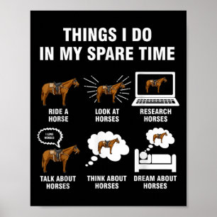6 saker jag gör på min fritid - häst ridning poster