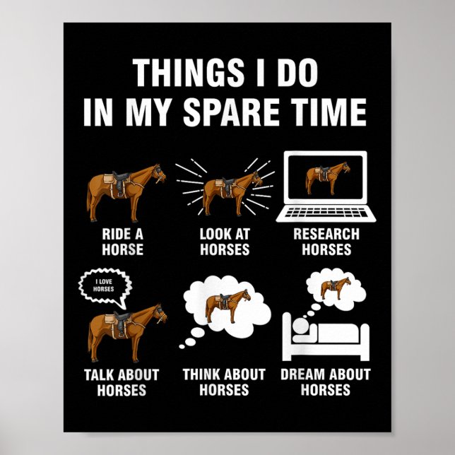 6 saker jag gör på min fritid - häst ridning  poster (Framsidan)