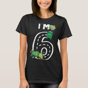 6 Sex År Gammal Skräpbil 6-års Pojke Födelsedag T Shirt