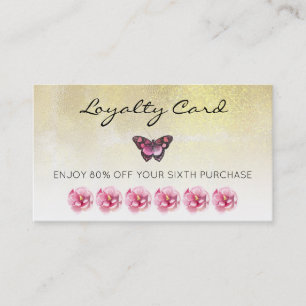 *~* 6 Slå Hål Flowers Butterfly Loyalty Card Visitkort