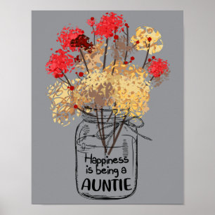 6 Söt Blommig Mamma Lycka Är Att Vara Moster Poster