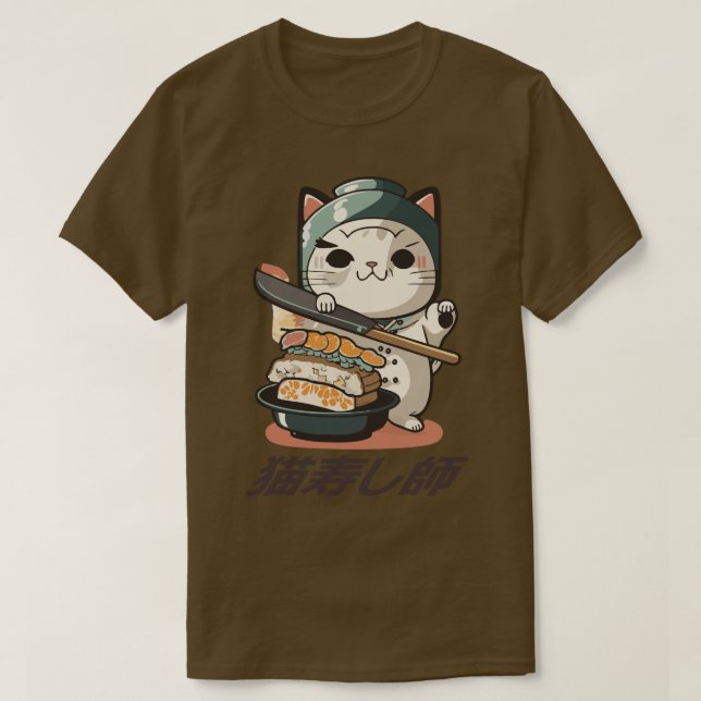 6 Söta sushi-kock neko sushi-mästare T Shirt (Design framsida)