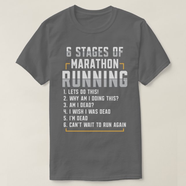 6 stadier av Marathon som kör Springer Marathon T Shirt (Design framsida)