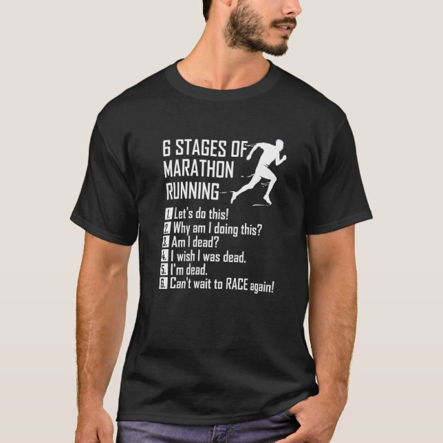 6 stadier av Marathon som körs T Shirt (Framsida)
