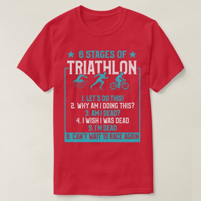 6 stadier av Triathlon T Shirt (Design framsida)