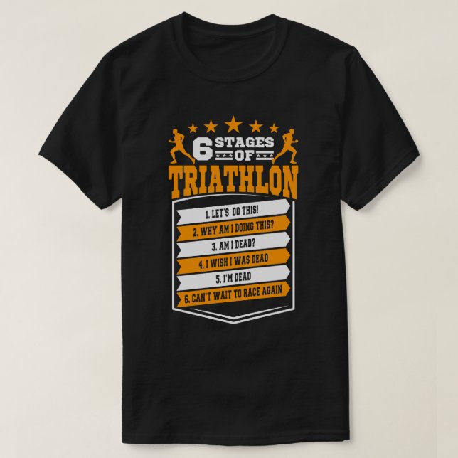 6 stadier av triatlongåva t shirt (Design framsida)