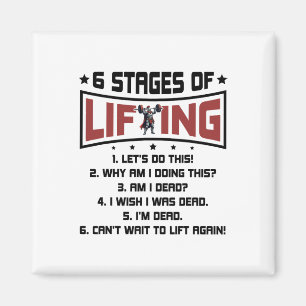 6 stadier av tyngdlyftning Bodybuilding Gym Fitnes Magnet