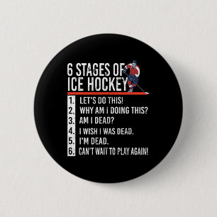 6 Stager av Ice Hockey och hockeyspelare Knapp