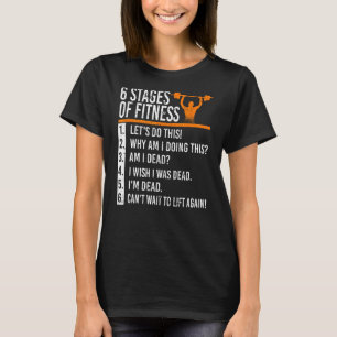 6 steg av fitness kraftlyftning gym bodybuilding t shirt