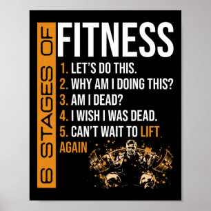 6 steg av fitness tyngdlyftning motion fitness poster