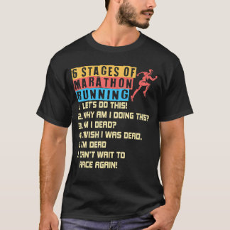6 Steg av Marathon Running T Shirt
