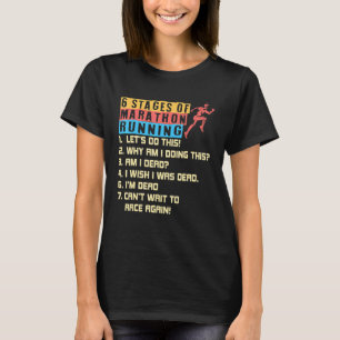 6 Steg av Marathon Running T Shirt