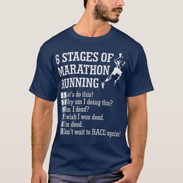 6 Steg av Marathon    RunningGift för Springer T Shirt (Framsida)