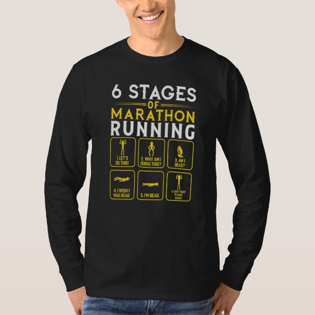 6 steg av Marathon som körs T Shirt (Framsida)