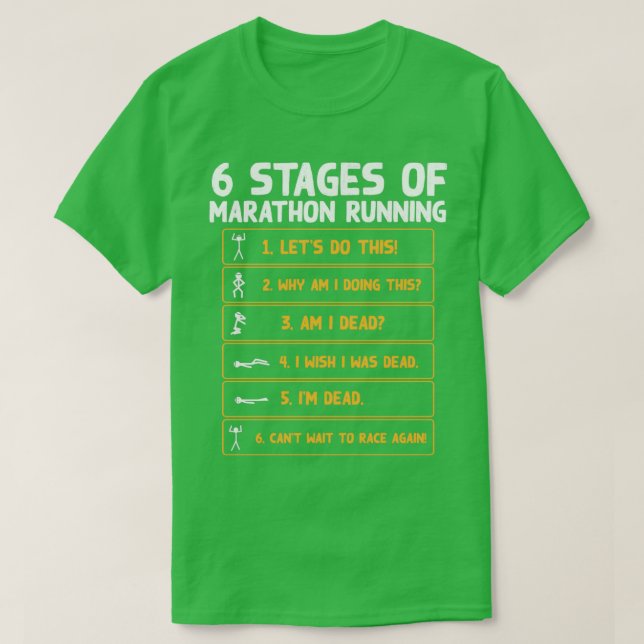 6 Steg av maraton som körs 3 T Shirt (Design framsida)