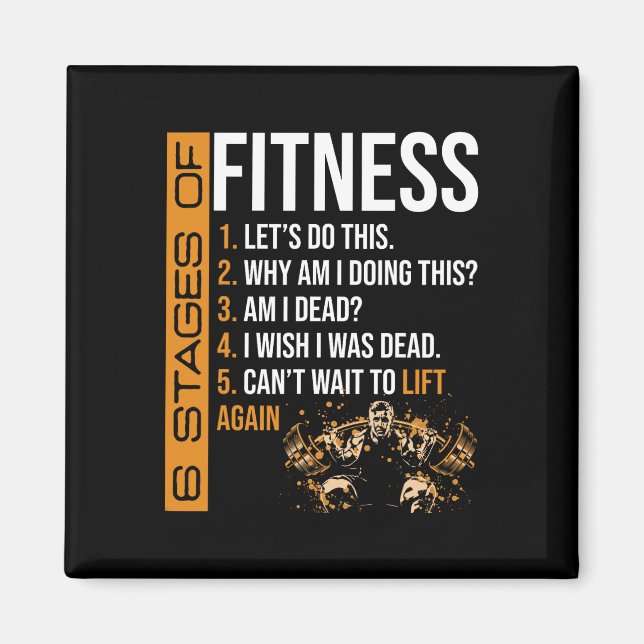 6 steg för fitness tyngdlyftningsövningar magnet (Framsidan)