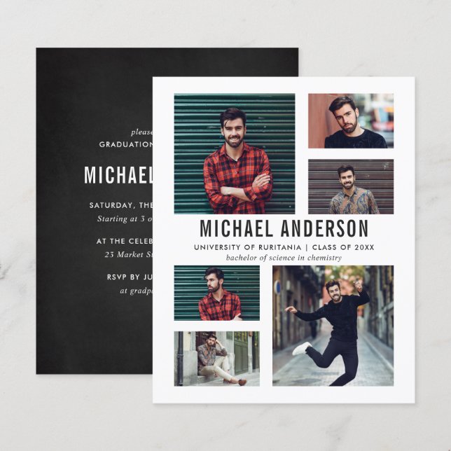 6 Studentfest för fotokartong (Fram/baksida)