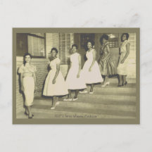 6 Svart Beauties Back 1950's Mode vycard