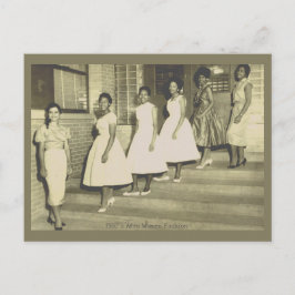 6 Svart Beauties Back 1950's Mode vycard Vykort