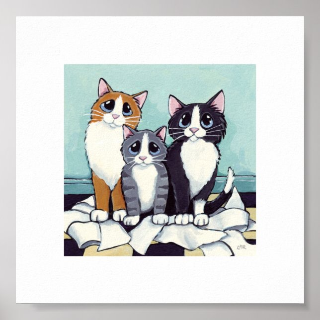 6 tum x 6 tum | Kattkonst | Naughty Kittens Poster (Framsidan)
