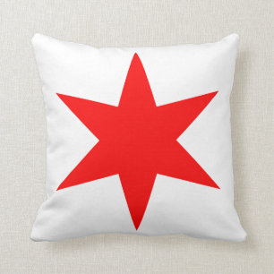 6-udda Chicago Flagga Red Star Kudde