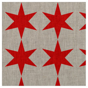 6-uddig Chicago Flagga Red Star Tyg