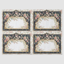 6 vackra vintage utsmyckade panelservetter