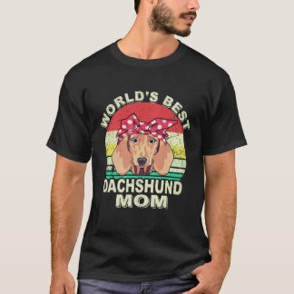 6 Världens Bästa Dachshund Pappa Vintage T Shirt