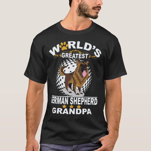 6 Världens bästa tyska herde farfar tyska  T Shirt (Framsida)