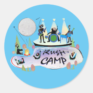 6 x 3 i Stickers RushCamp! Runt Klistermärke