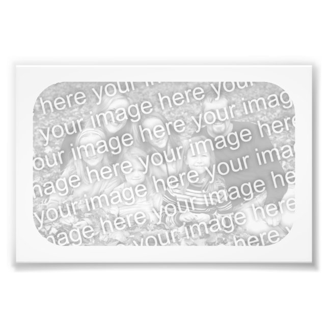 6 x 4 Vit fotfoto Ram i Fototryck (Framsidan)