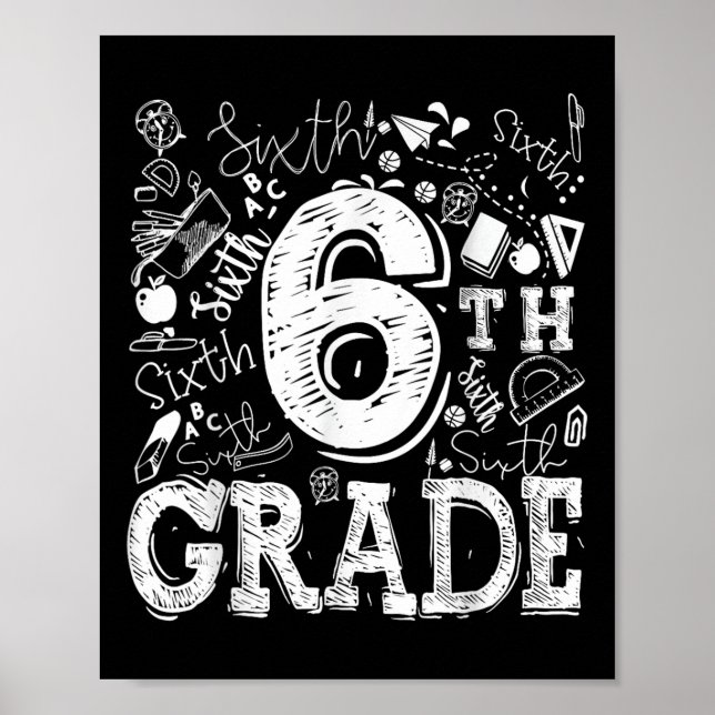 6e 6:e Klass Typografigruppen Kids Lacher Tillbaka Poster (Framsidan)
