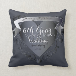 6e år Bröllop årsdagen för socker och Järn Kudde