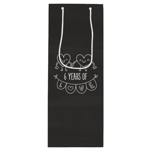 6e-årsdagen Gift Chalk Hearts (Framsidan)