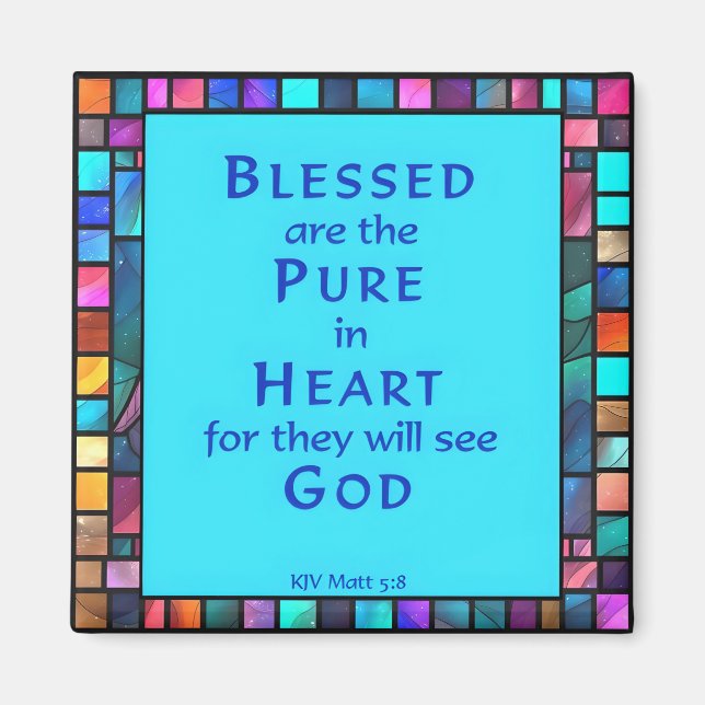 6e Beatitude from Jesus Sermon on on Mount Magnet (Framsidan)