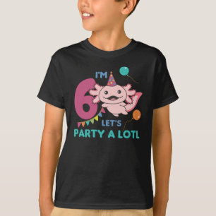 6e Birthday Axolotl Sex år gammal sötad Axolotls T Shirt