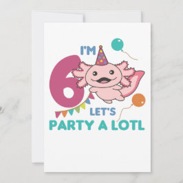 6e Birthday Axolotl Sex år gammal Sweet Axolotls S Inbjudningar