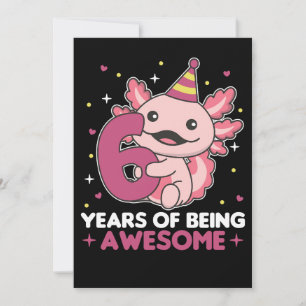 6e Birthday Axolotl Sex år gammal Sweet Axolotls S Inbjudningar