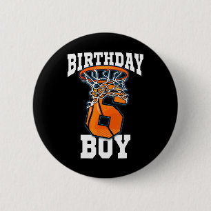 6e Birthday Basketball 6-åring Knapp