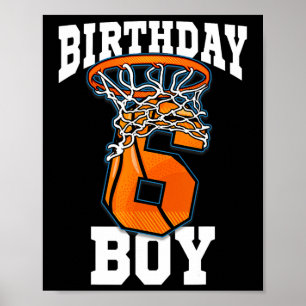 6e Birthday Basketball 6-åring Poster