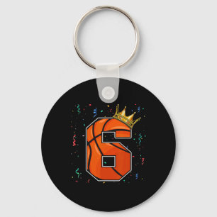 6e Birthday Basketball Big Number 6 Year Old Boy Nyckelring