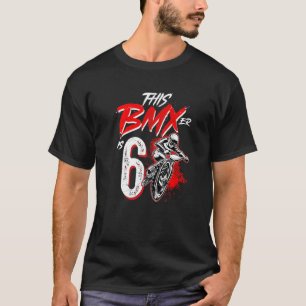 6e Birthday Boy BMX Födelsedagsfest Dekorationer T Shirt