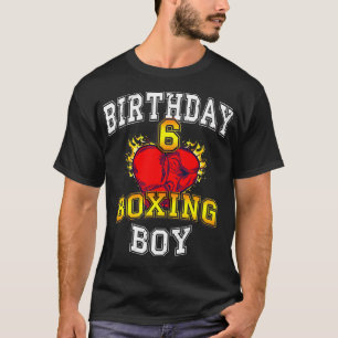 6e Birthday Boy Boxing 6 år gammal pojke T Shirt