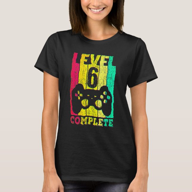 6e Birthday Boy Girl Level 6 Years 2016 T Shirt (Framsida)