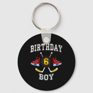 6e Birthday Boy - Ice Hockey 6-årig pojke Nyckelring
